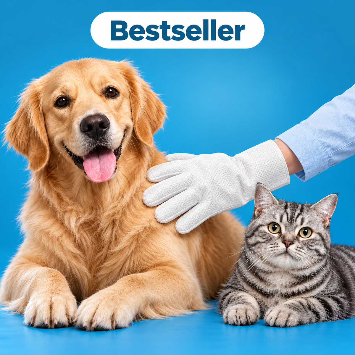 FrischeHeld Reinigungshandschuh mit Hund und Katze – Produktillustration
