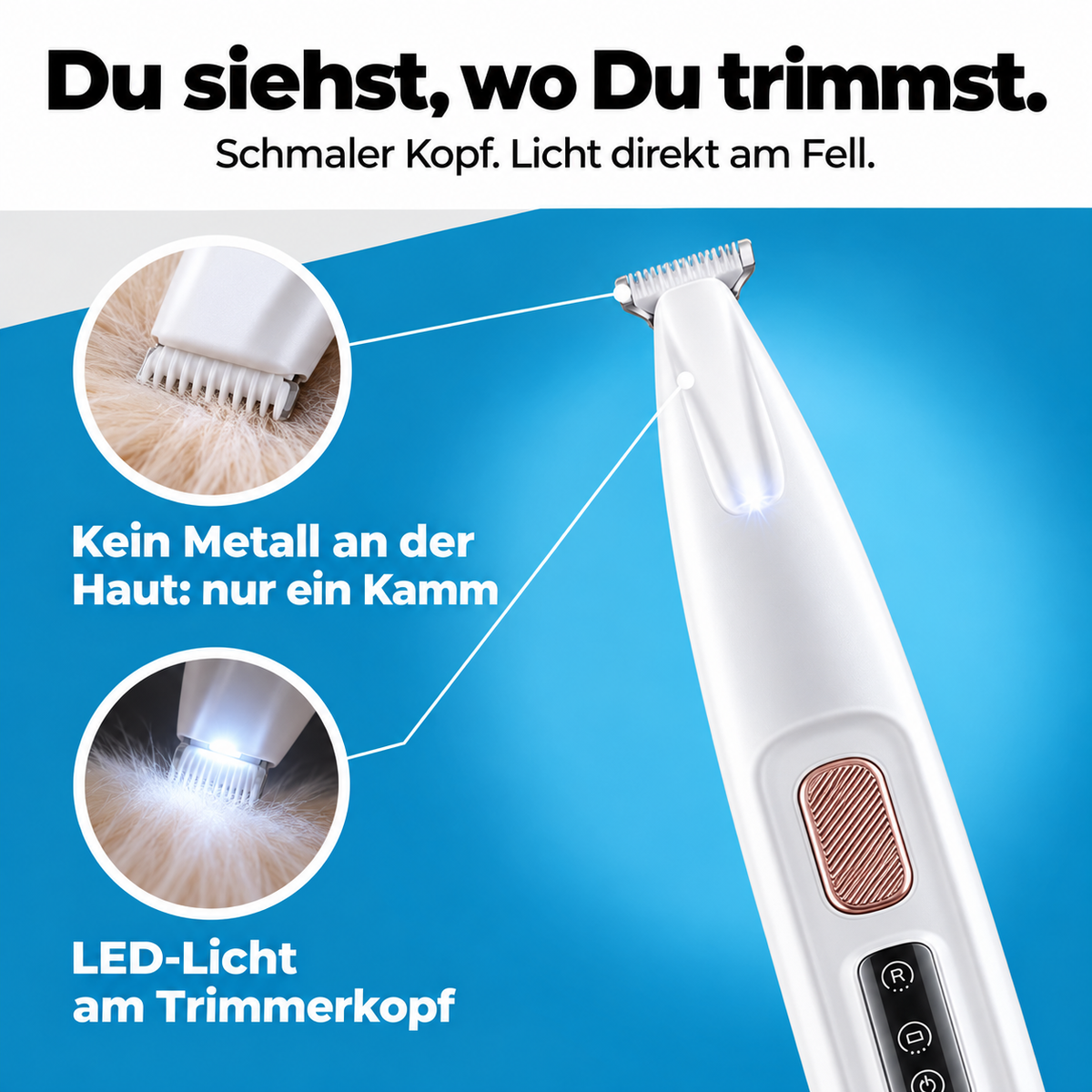 PfotenHeld Arbeitskante mit Kunststoffkamm und LED